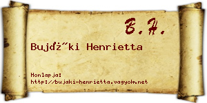 Bujáki Henrietta névjegykártya